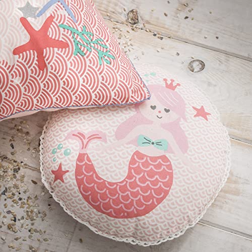 Levasseur Kids Coussin enfant Arielle sirène rose 30x30cm
