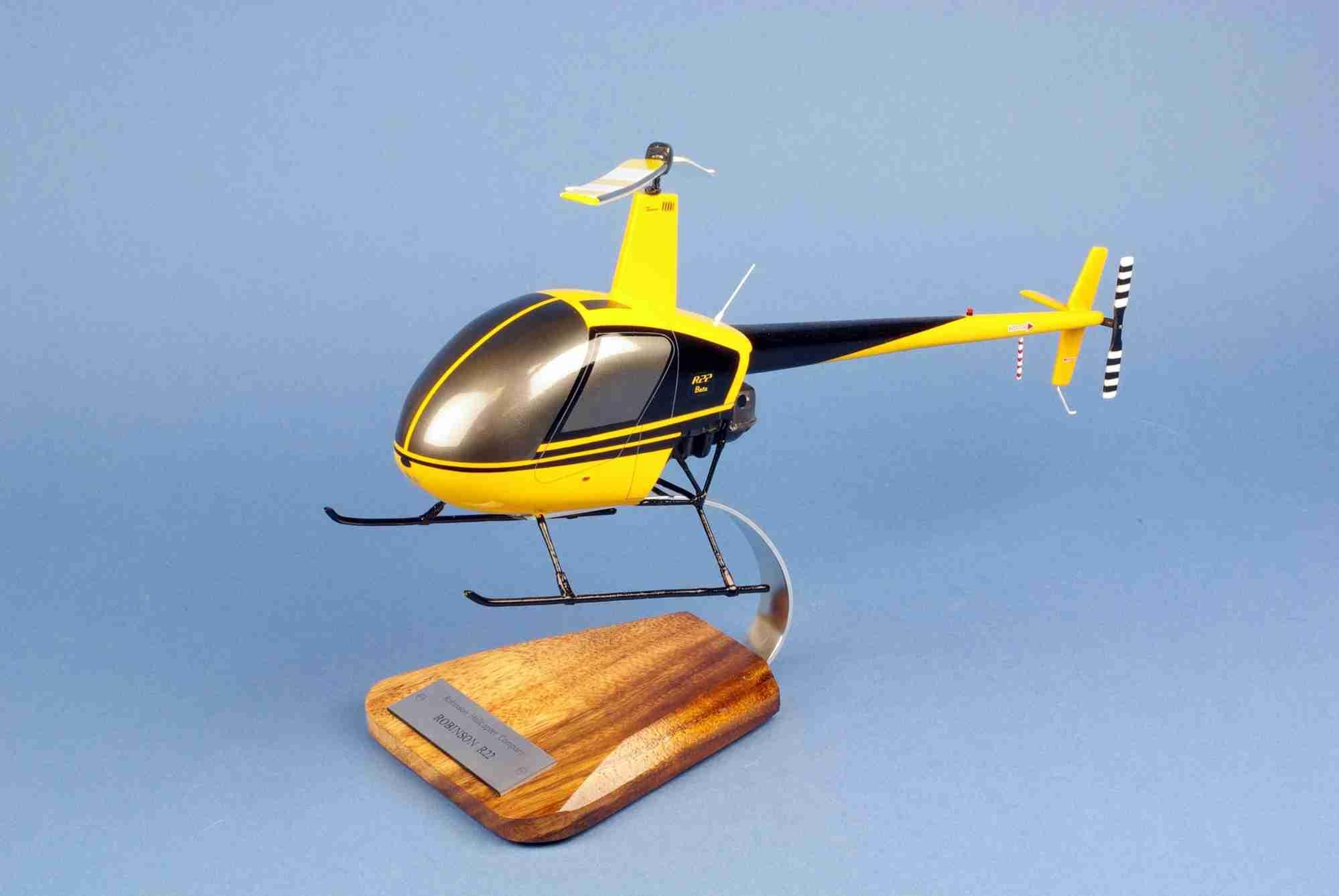 Robinson R-22 Beta maquette bois 1/18 déco