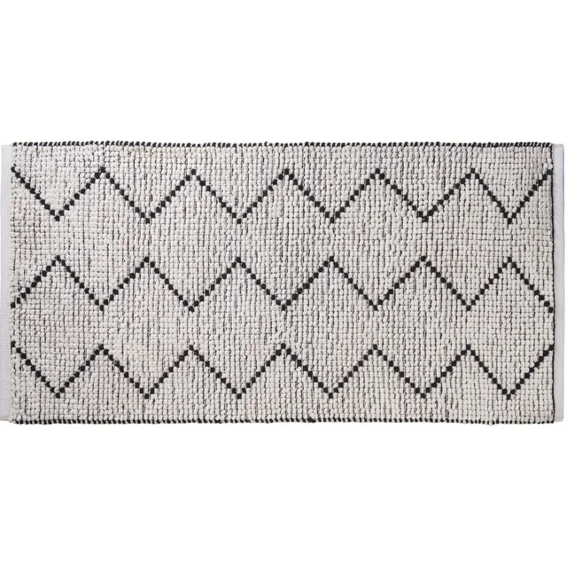 Levasseur Zig Zag tapis de bain 50x80 cm blanc polycoton