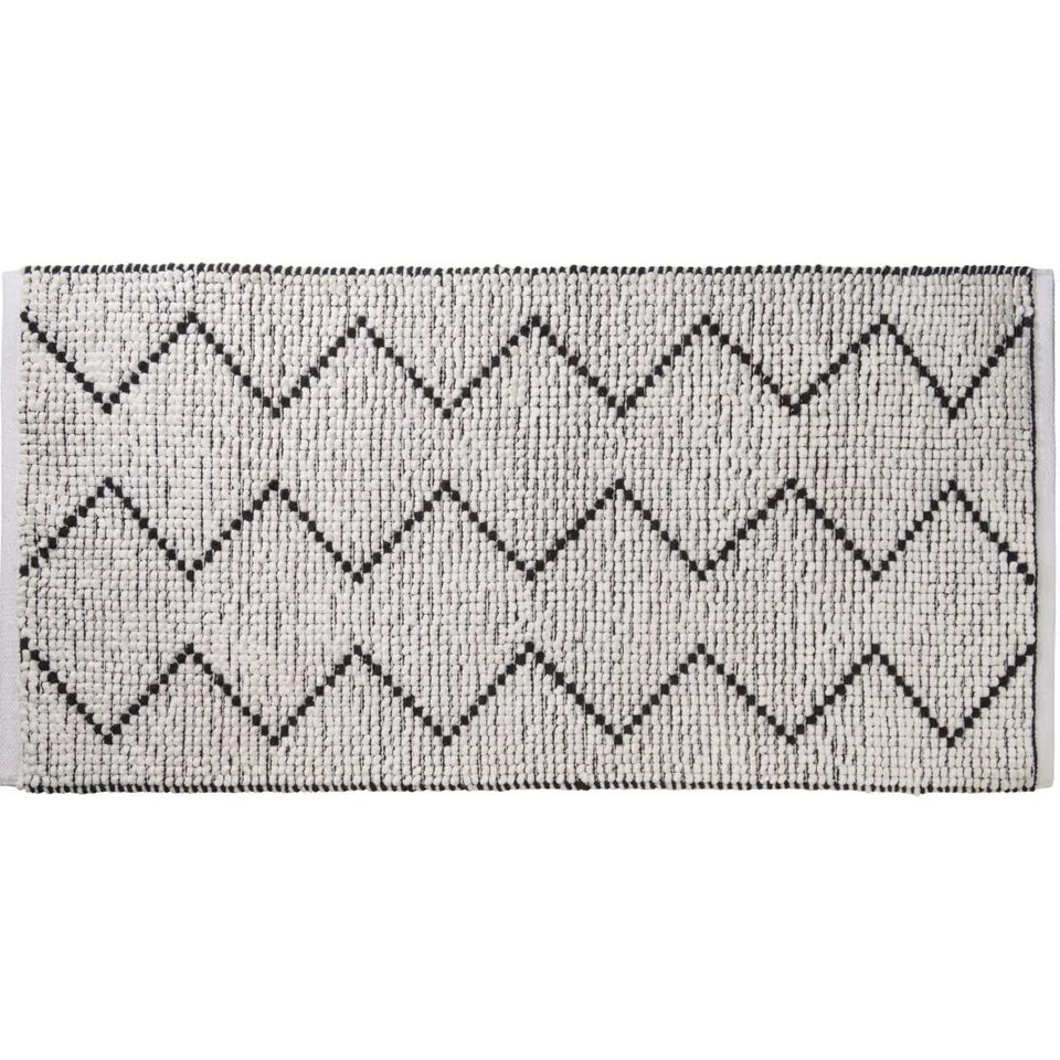Levasseur Zig Zag tapis de bain 50x80 cm blanc polycoton