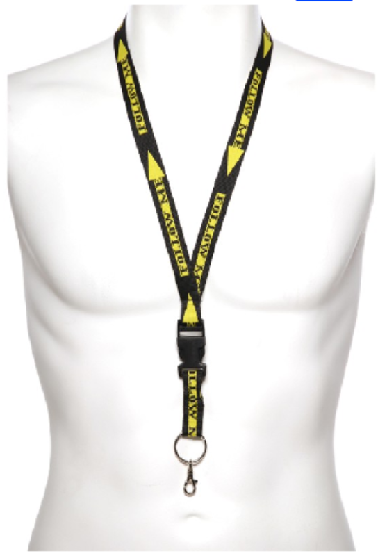 La Boutique du Pilote Follow Me tour de cou tissu noir jaune