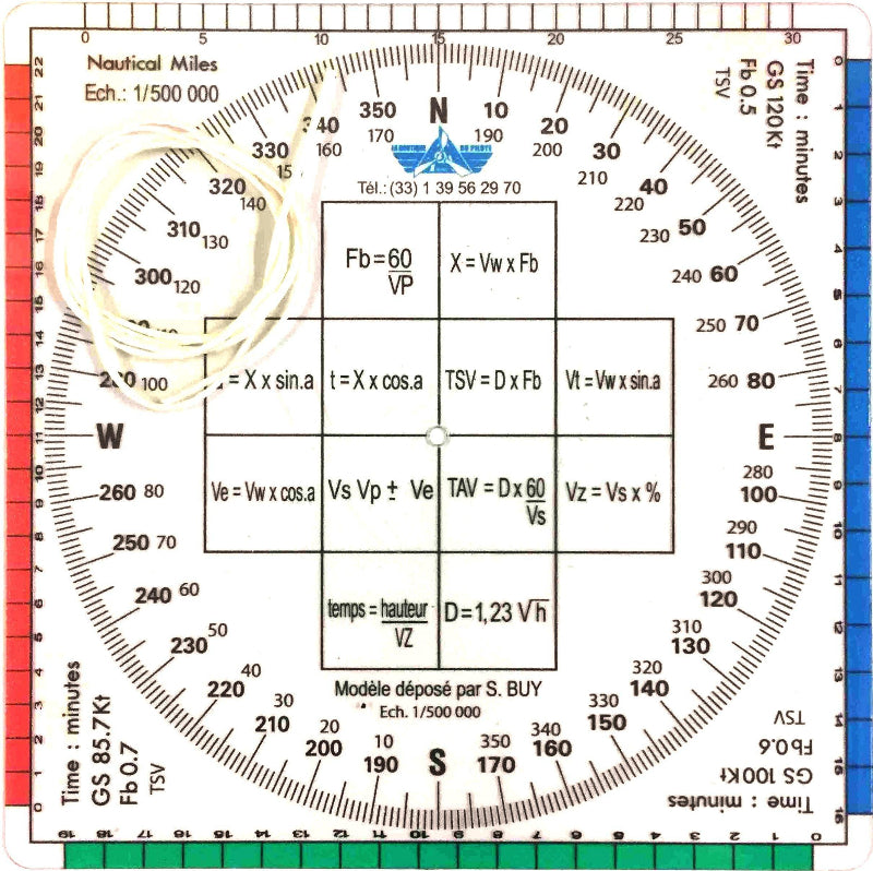 La Boutique du Pilote Rapporteur déroutement 125x125mm règle avion