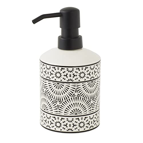 LEVASSEUR Tribu distributeur savon porcelaine blanc noir