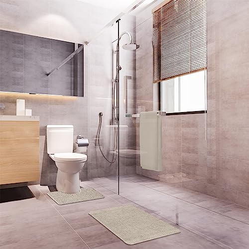 Levasseur Polynésie lot 2 tapis de bain écru 50x80 antidérapant