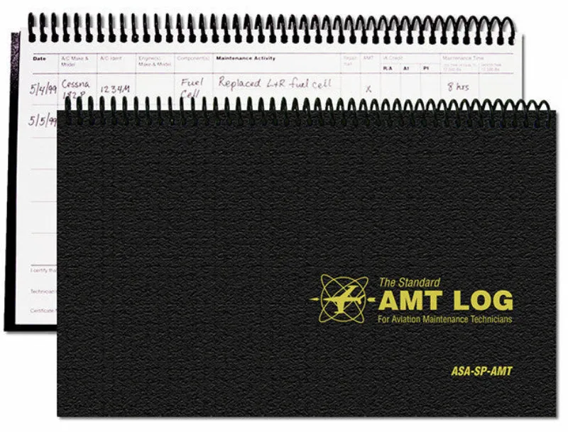 ASA Standard AMT Log carnet maintenance avion 192 pages