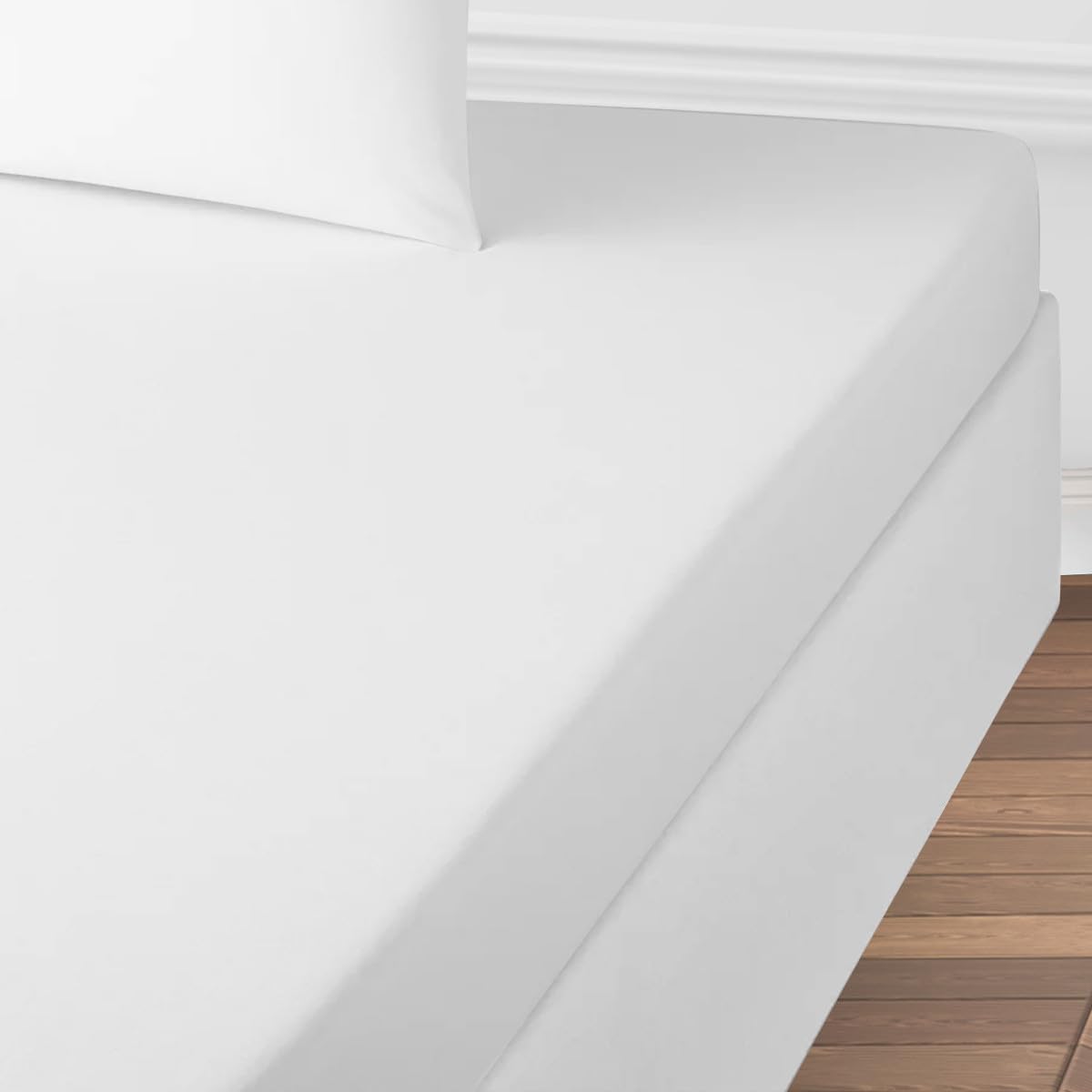 LEVASSEUR drap housse coton blanc 180x200cm 100% coton 57 fils