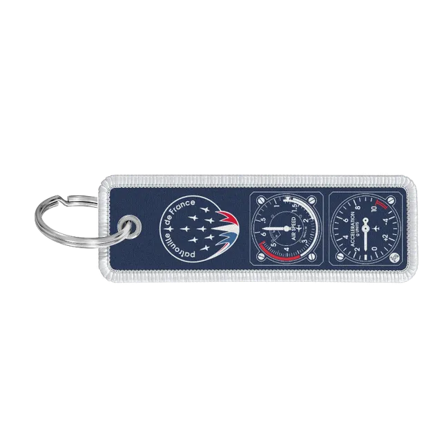 Patrouille de France porte-clés flamme bleu 11x3 cm