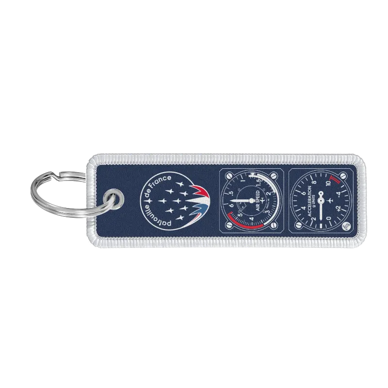 Patrouille de France porte-clés flamme bleu 11x3 cm
