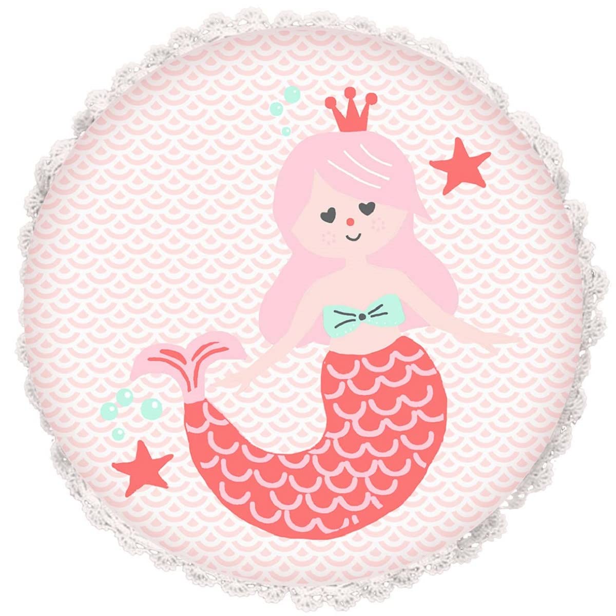 Levasseur Kids Coussin enfant Arielle sirène rose 30x30cm