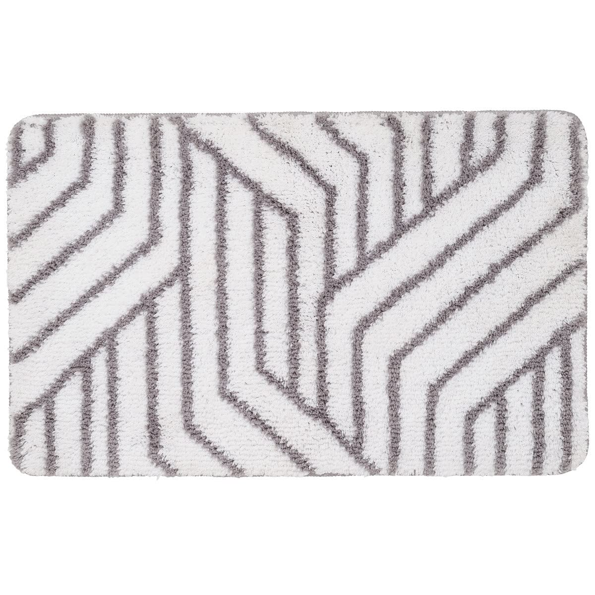 LEVASSEUR tapis de bain polyester 50x80cm blanc tufté