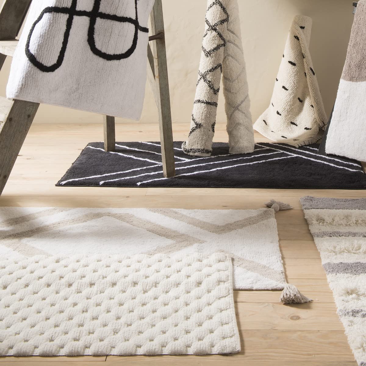 Levasseur Salle de bain Tapis Boudoir 50x80cm ivoire coton