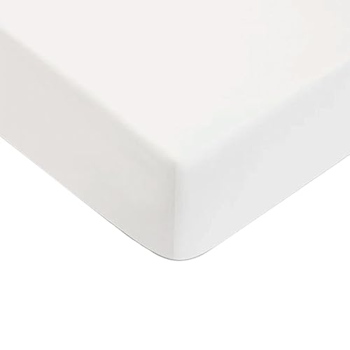 LEVASSEUR drap housse coton blanc 180x200cm 100% coton 57 fils
