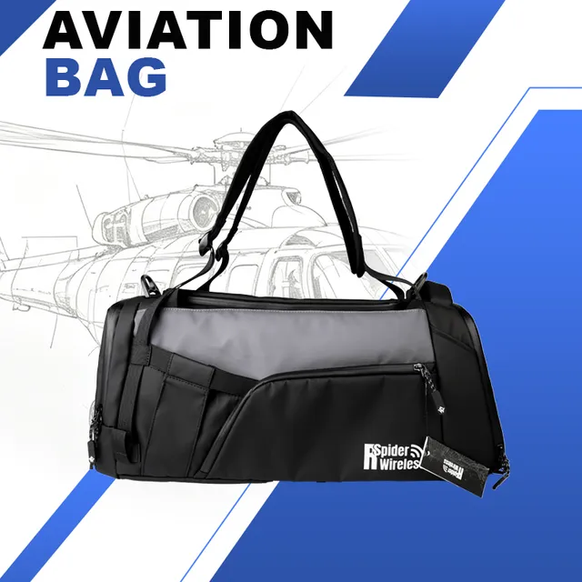 R Spider Wireless Aviation Bag sac pilote noir casque