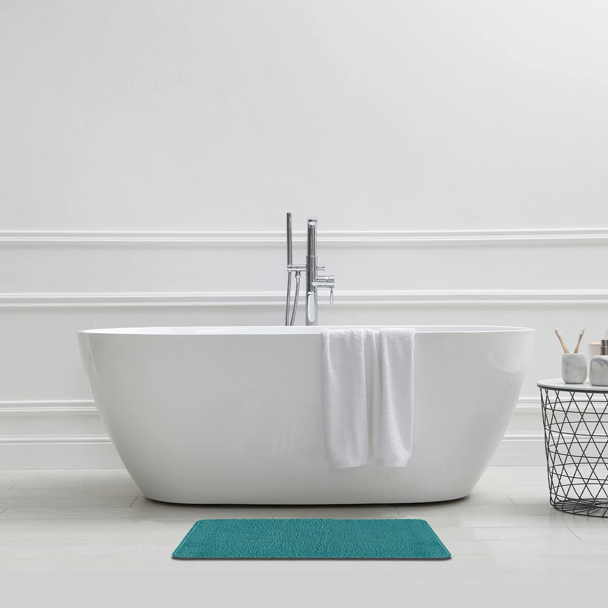 Levasseur Polynésie Tapis de Bain Bleu Paon 50x80cm Antidérapant