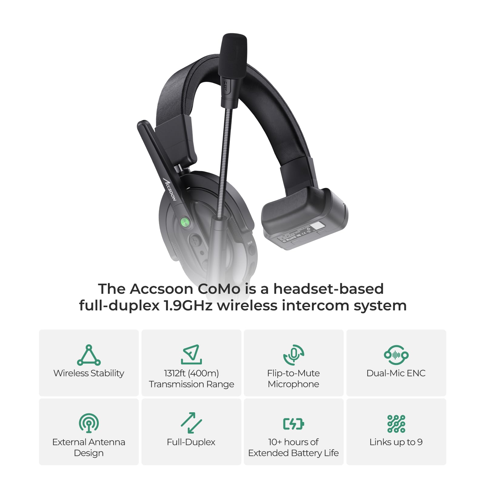 Accsoon Como intercom 5 casques 1 host 4 remote