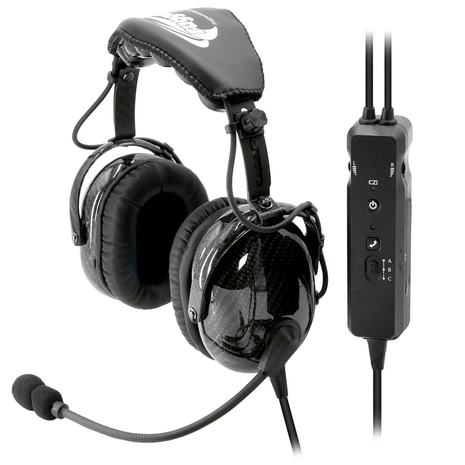 Rugged Air RA980 Casque Aviation Bluetooth ANR Carbone