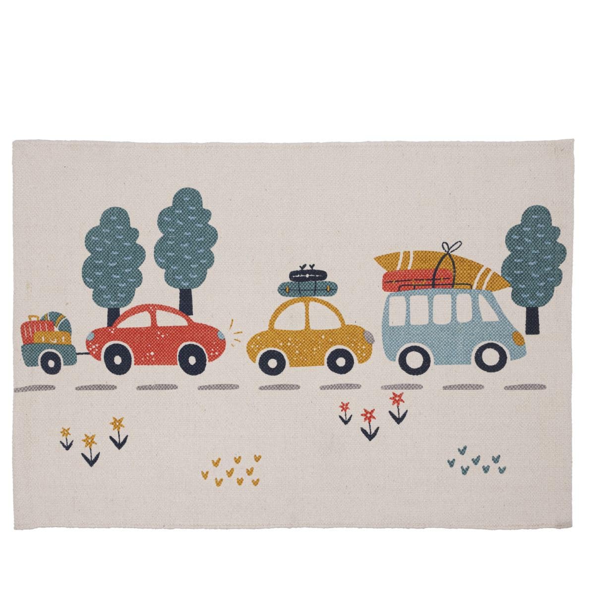 LEVASSEUR Kids tapis enfant rectangle canvas voiture 60x90cm