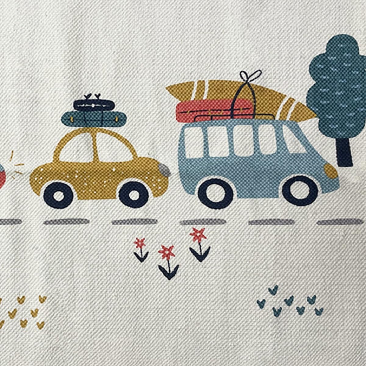 LEVASSEUR Kids tapis enfant rectangle canvas voiture 60x90cm