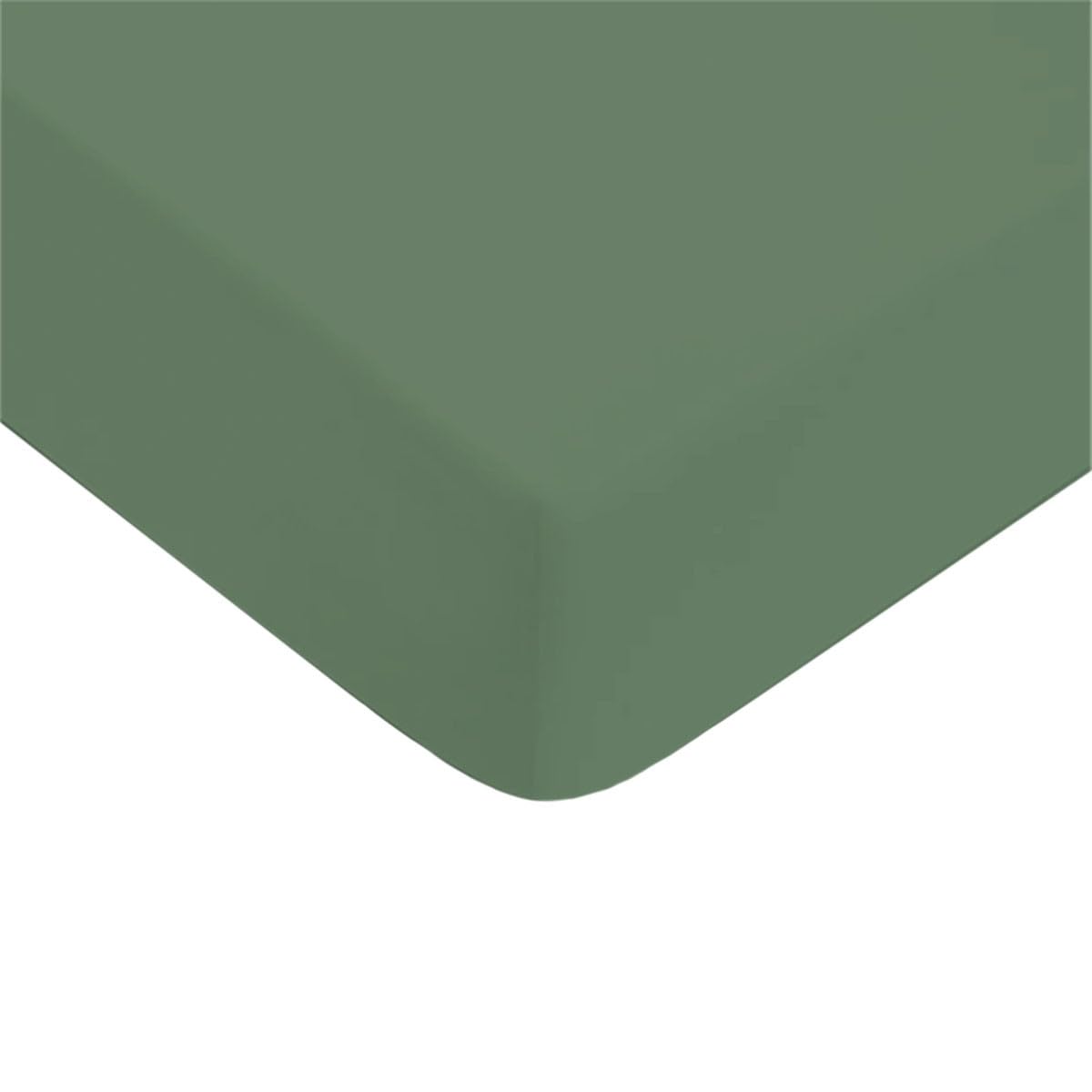 LEVASSEUR Linge de lit drap-housse coton 180x200 eucalyptus 57 fils