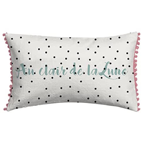 Levasseur Kids Coussin enfant Lune pois 30x50cm blanc