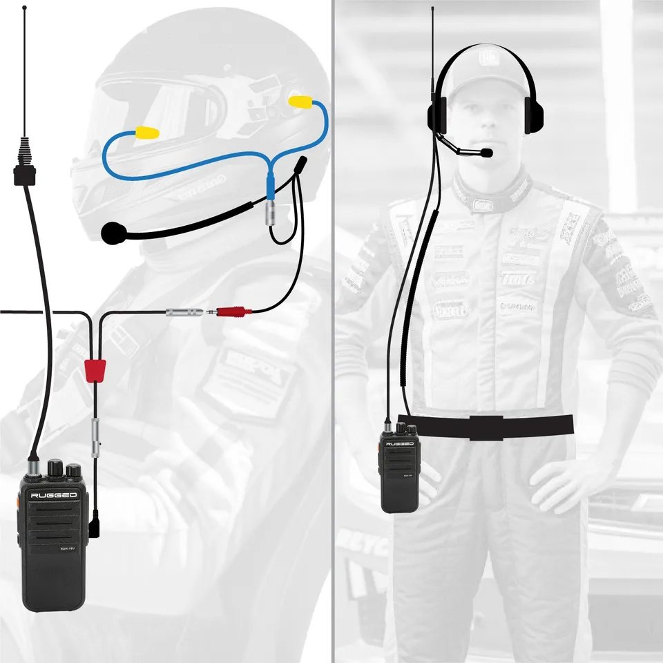 Rugged Air RDH16 kit NASCAR intercom long track