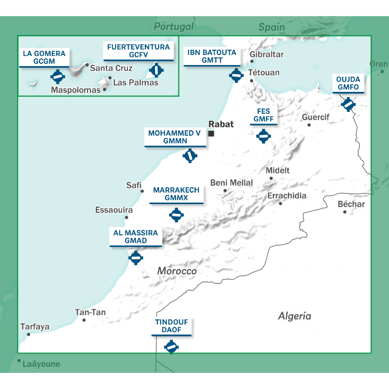 Editerra Carte Air Million Maroc 2026 carte aéronautique 1/1M