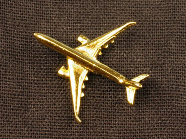 Pin's Airbus A350 doré or fin 24K avion 2,5 cm