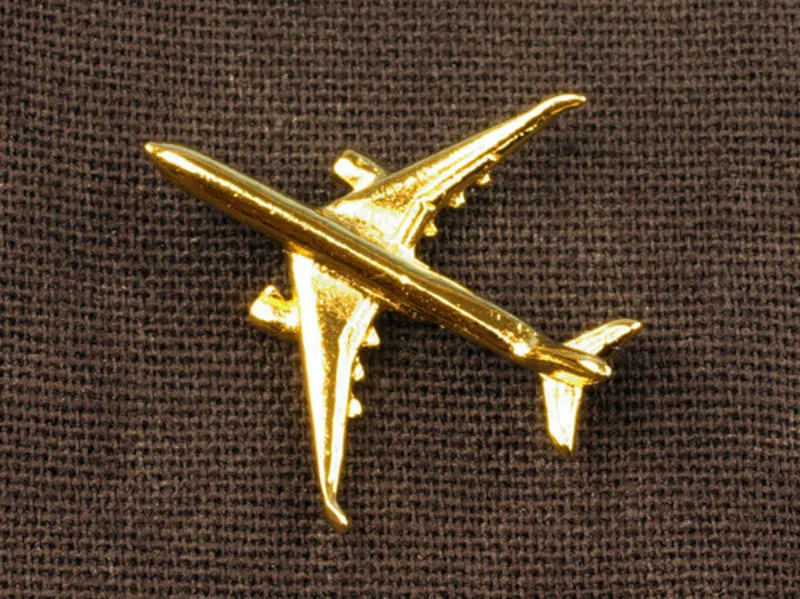 Pin's Airbus A350 doré or fin 24K avion 2,5 cm