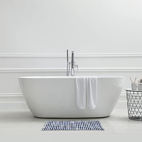 LEVASSEUR tapis de bain polycoton quadrillé 50x80 cm