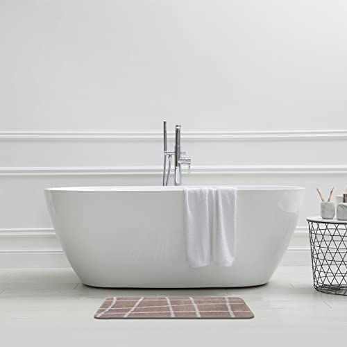 LEVASSEUR Salle de bain tapis de bain polyester 50x80cm taupe