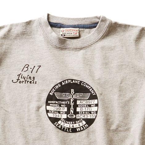LA BOUTIQUE DU PILOTE B17 Tee Shirt Gris 100% Coton