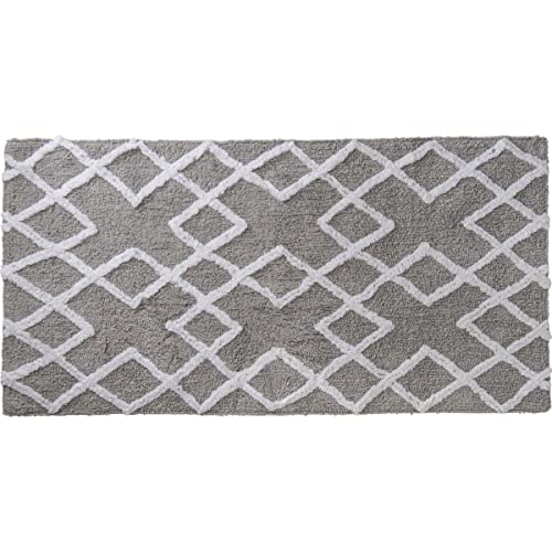 Levasseur Sol tapis 60x120 cm gris losanges coton