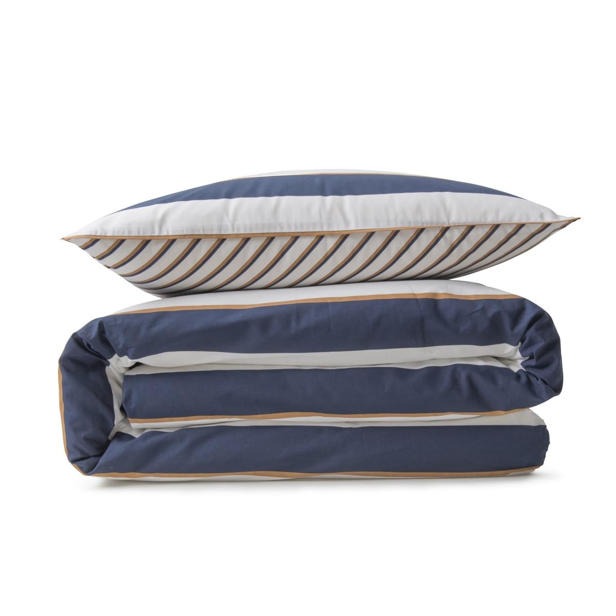 LEVASSEUR Nolwenn parure de lit coton bleu 260x240cm rayures