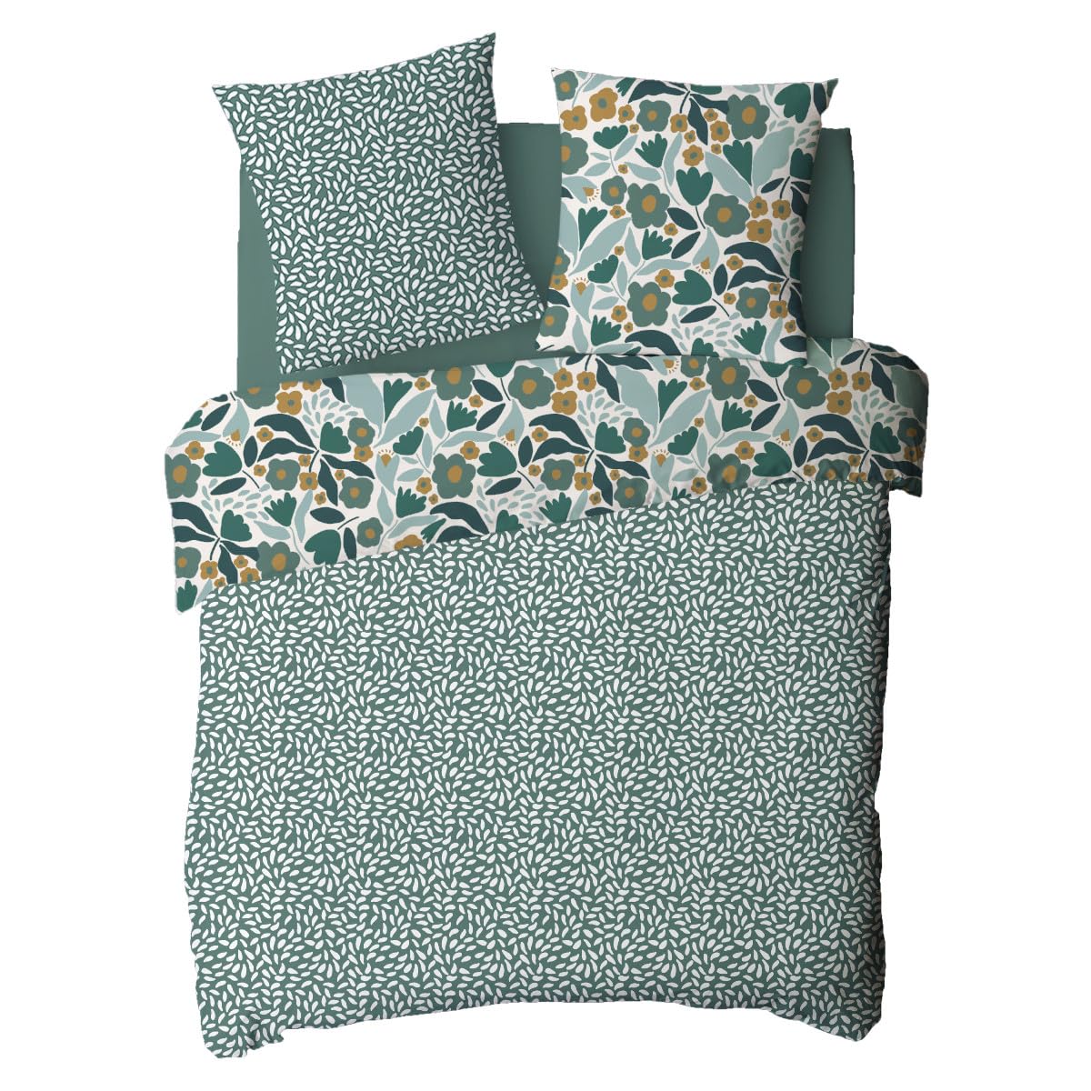 LEVASSEUR Linge de lit Mia parure coton 240x220 vert 57 fils