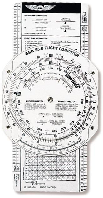 ASA E6B papier calculateur vol navigation pilote avec étui