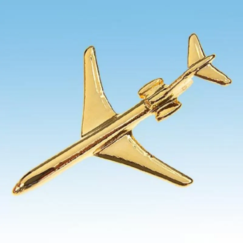 PIN'S 3D avion Boeing 727 doré or fin 24 carats 2,5 cm