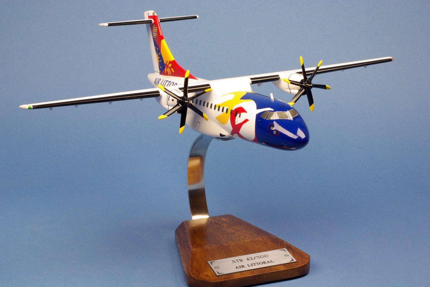 ATR 42-500 Air Littoral F-GPYA maquette bois 1/60 38 cm