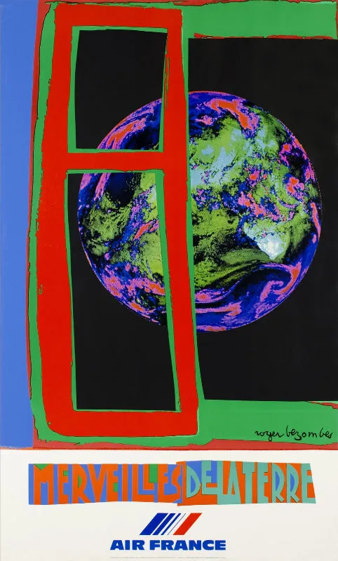 Air France Merveilles de la Terre affiche 100x60 Bezombes