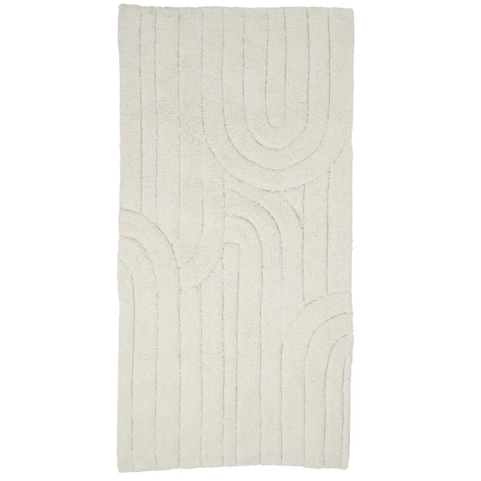 LEVASSEUR Tapis de Bain 60x120cm Arc Rétro Ivoire