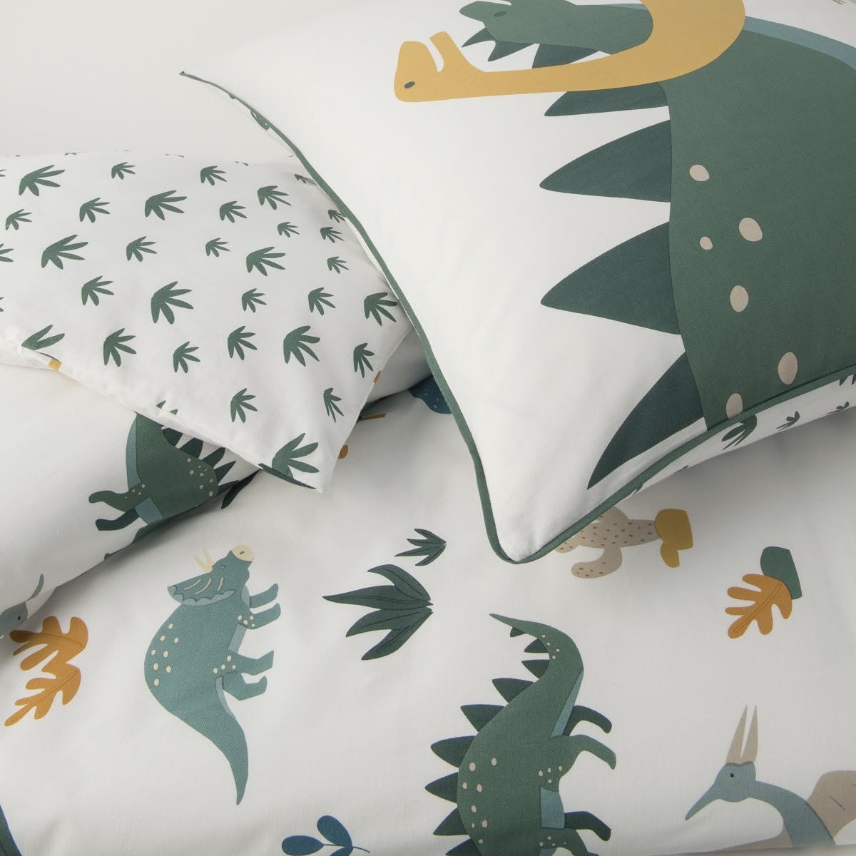 LEVASSEUR Kids parure lit dinosaure 140x200cm coton 2 pièces