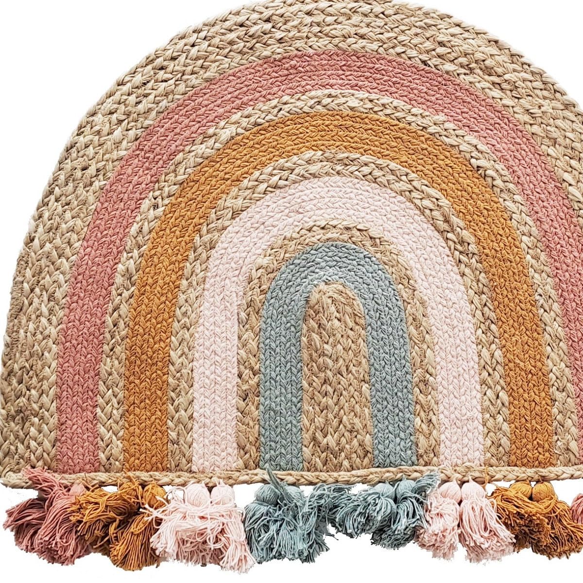 LEVASSEUR Kids tapis enfant arc-en-ciel jute 72x52cm