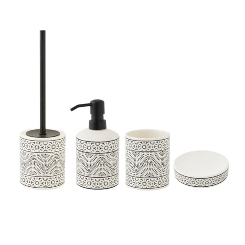Levasseur Tribu Set Salle de Bain 4 Pièces Porcelaine Noir