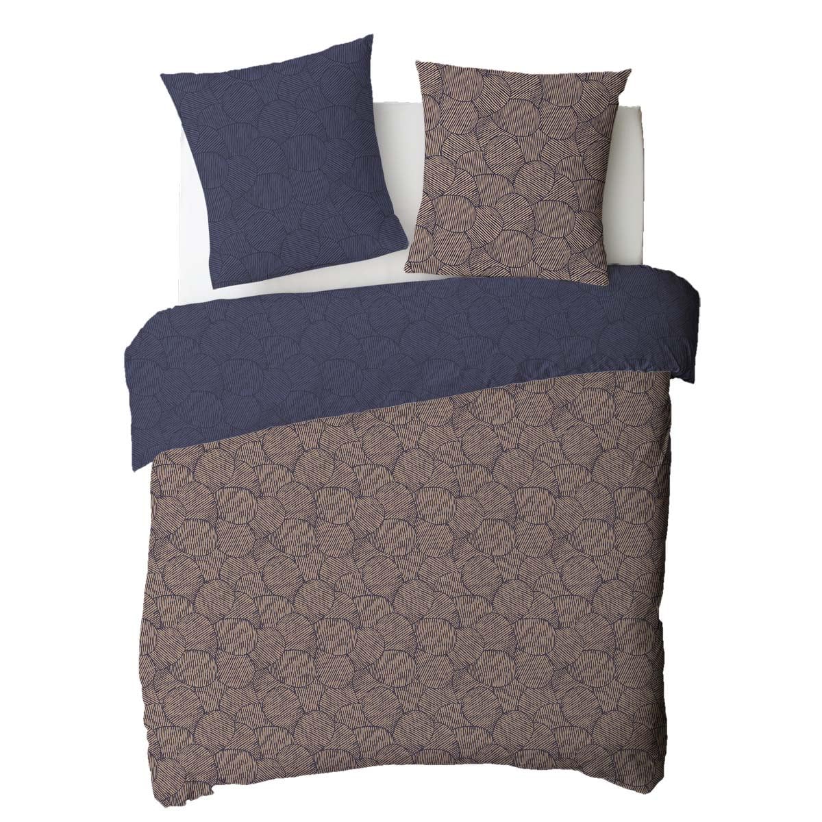 LEVASSEUR Ninon parure de lit coton bleu 240x220cm imprime