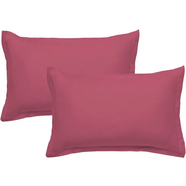 LEVASSEUR Linge de lit taie d’oreiller 50x70 fuchsia lot 2 coton