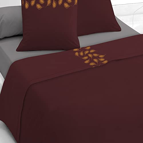Future Home Parure Drap Plat Satin 57 Fils Aubergine 240x300cm