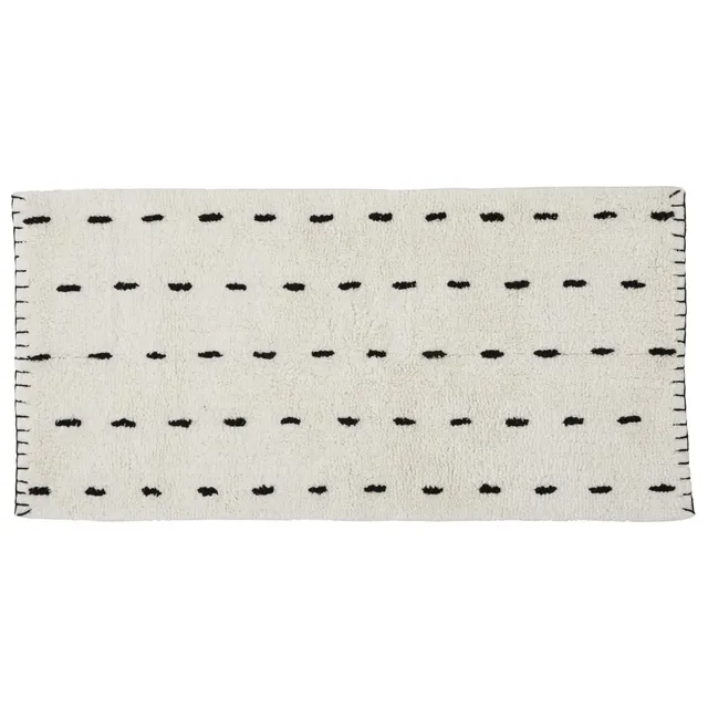 Levasseur Amara Tapis Déco Ivoire 60x120cm Coton Tufté