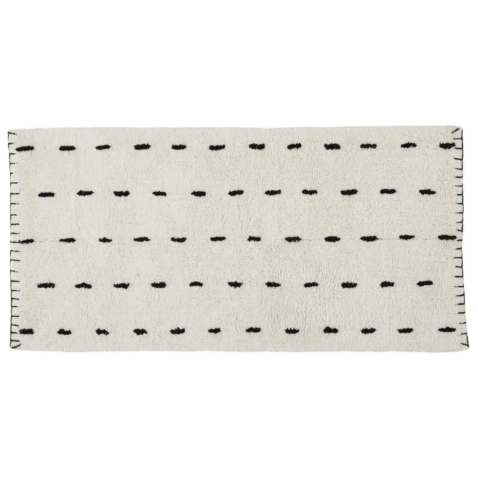 Levasseur Amara Tapis Déco Ivoire 60x120cm Coton Tufté