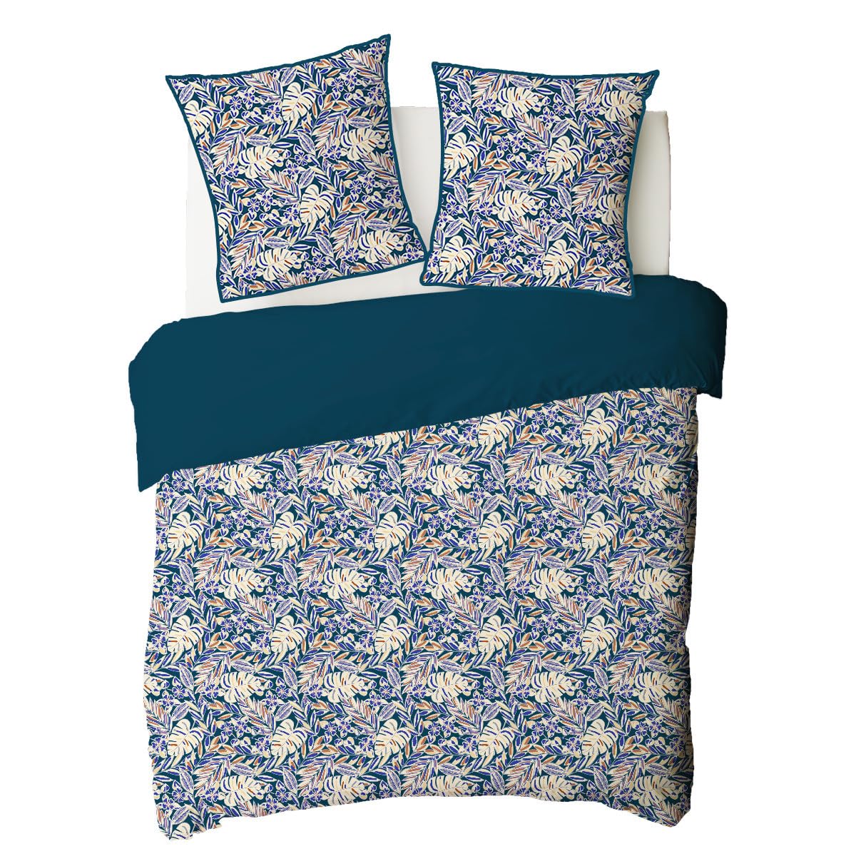 LEVASSEUR Nouk parure de lit coton bleu 260x240cm vegetal