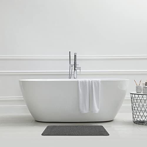 Levasseur Polynésie lot 2 tapis de bain anthracite 50x80 antidrap