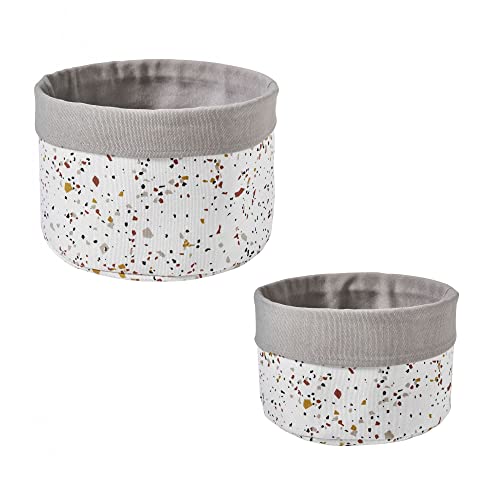 LEVASSEUR Terrazzo panier rangement blanc lot de 2 absorbant